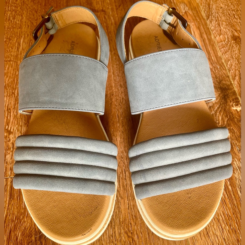 Adrienne Vittadini Sport Tan and Blue Sandals